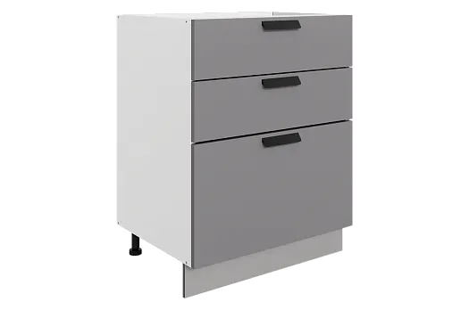 Джаз Шкаф рабочий L600 Старт (3 ящ.) (эмаль) (белый/серый)