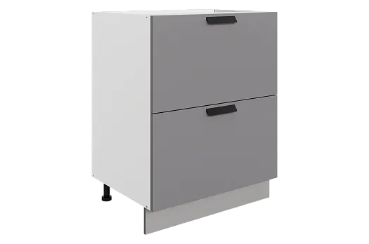 Джаз Шкаф рабочий L600 Старт (2 ящ.) (эмаль) (белый/серый)