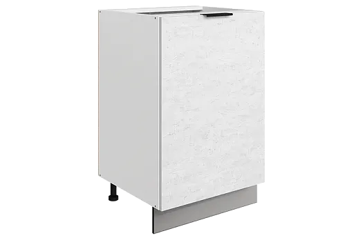 Стоун Шкаф рабочий L500 (1 дв. гл.) (белый/белая скала)