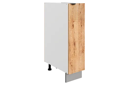 Бариста Шкаф рабочий L200 (1 дв. гл.) (правый) (белый/дуб европейский матовый)