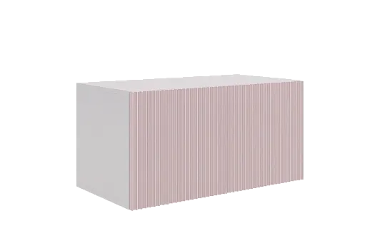 Зефир Антресоль двухдверная 118.01 (белое дерево/пудра розовая (эмаль))