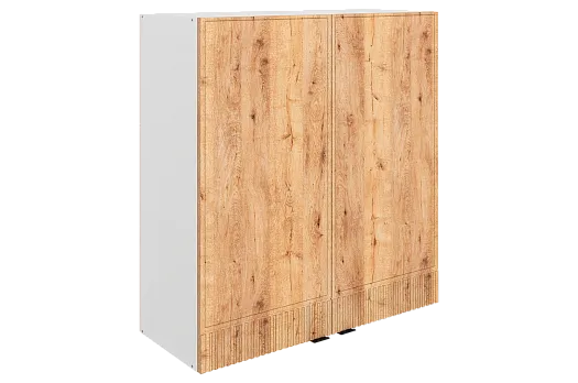 Бариста Шкаф навесной L800 Н900 (2 дв. гл.) (белый/дуб европейский матовый)