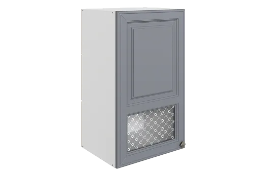 Мишель Шкаф навесной L400 Н720 (1 дв. окош.) (эмаль) (белый/серый)
