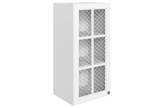 Мишель Шкаф навесной L400 Н900 (1 дв. реш.) (эмаль) (белый/белый)