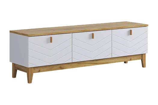 Тумба 2 Хюгге (белое дерево/дуб крафт золотой/белый матовый)