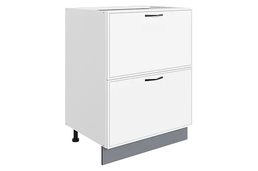 Монако Шкаф рабочий L600 Старт (2 ящ.) (белый/милк матовый)
