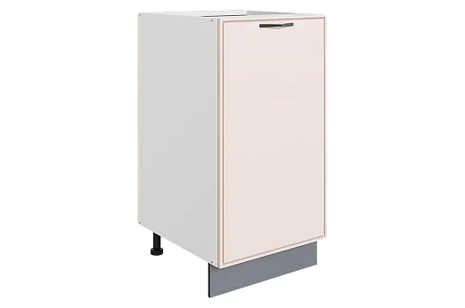 Монако Шкаф рабочий L400 (1 дв. гл.) (белый/айвори матовый)