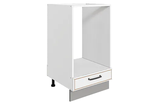 Атланта Шкаф рабочий под духовку L450 (1 ящ.) (эмаль) (белый/белый глянец патина золото)