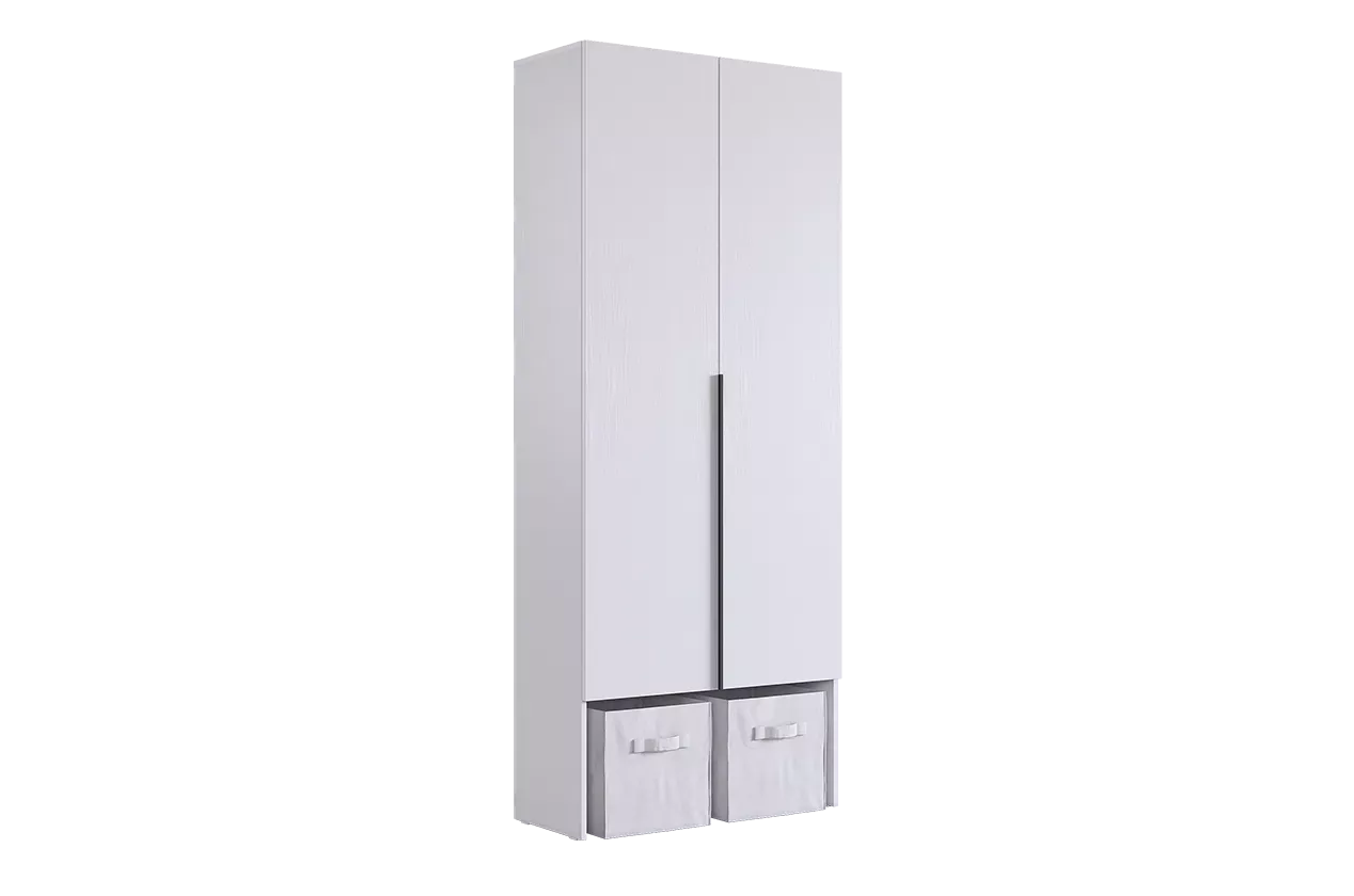 Баско Шкаф двухдверный L800 (белое дерево)
