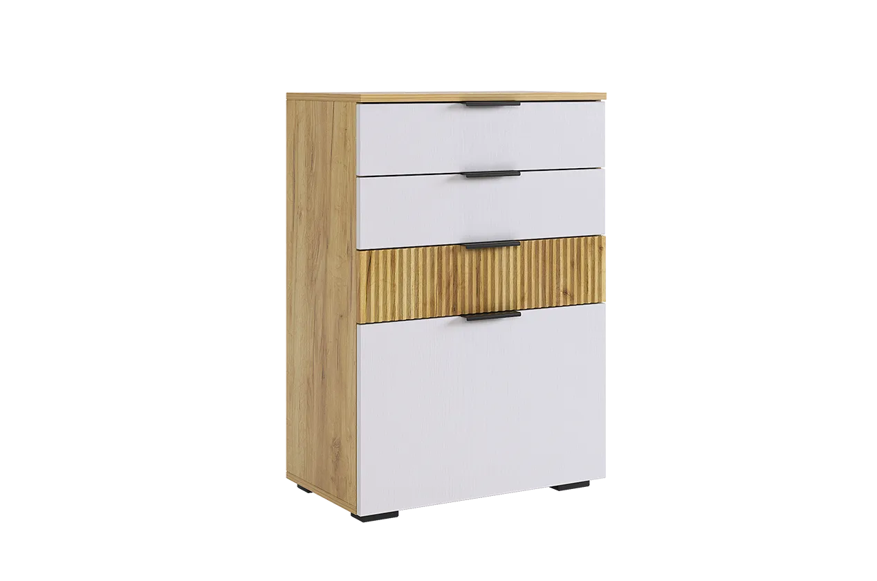 Бери Комод (дуб крафт золотой/белое дерево)