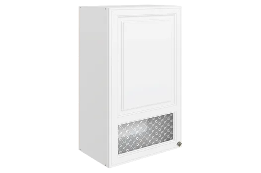 Мишель Шкаф навесной L500 Н900 (1 дв. окош.) (эмаль) (белый/белый)