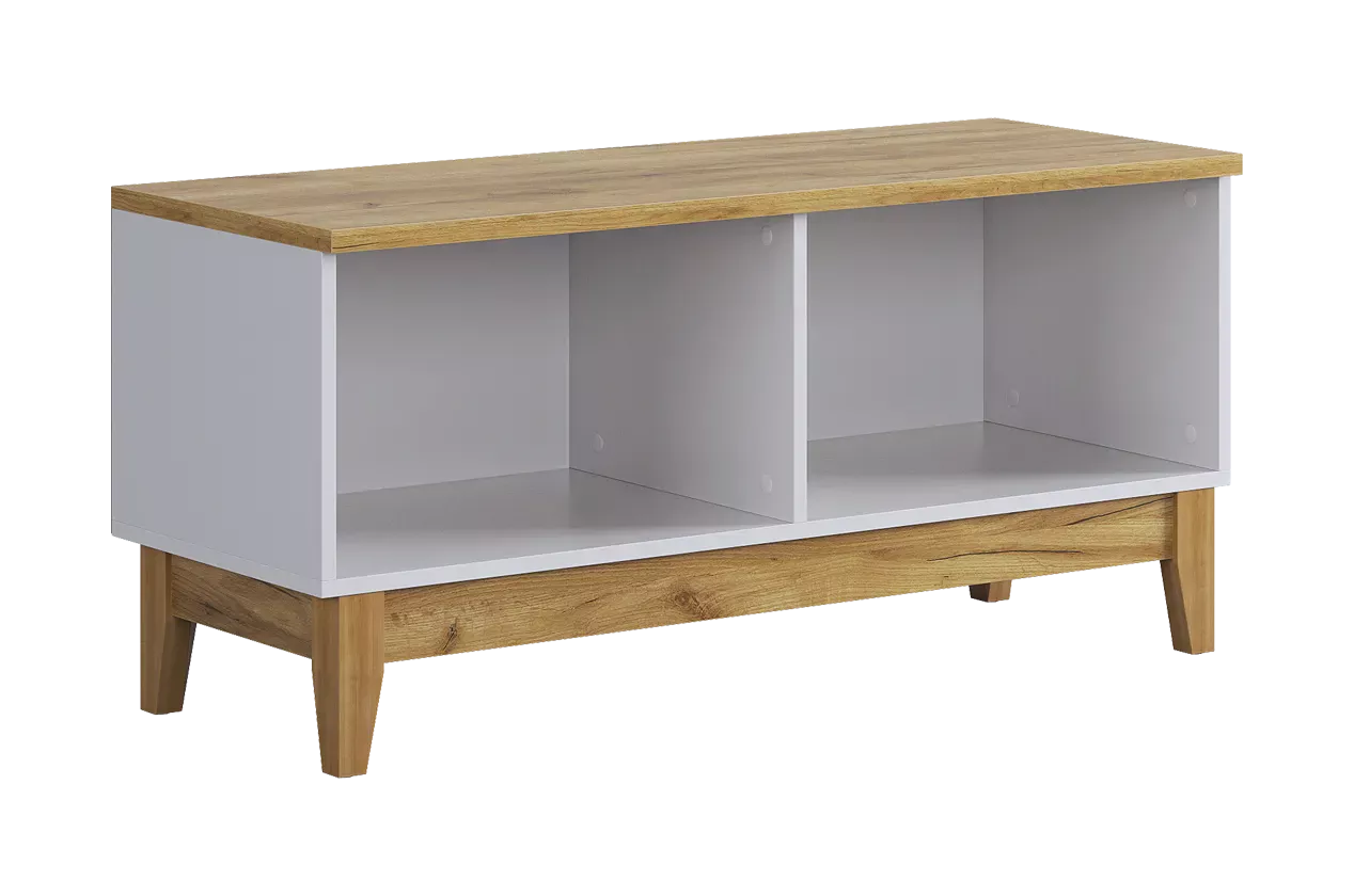 Тумба Хюгге (белое дерево/дуб крафт золотой/белый матовый)