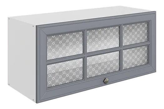 Мишель Шкаф навесной L600 Н360 (1 дв. реш.) (эмаль) (белый/серый)