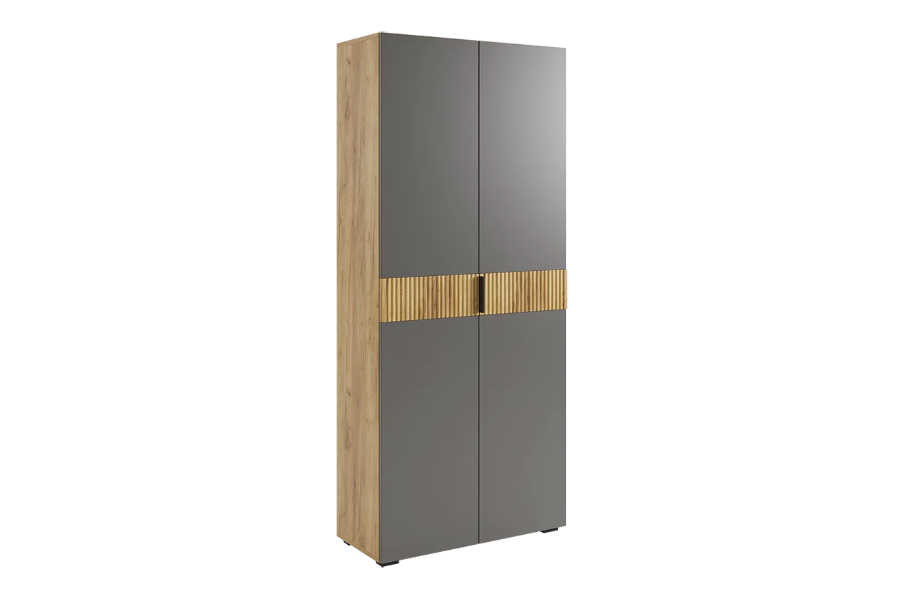 Бери Шкаф двухдверный (дуб крафт золотой/графит)