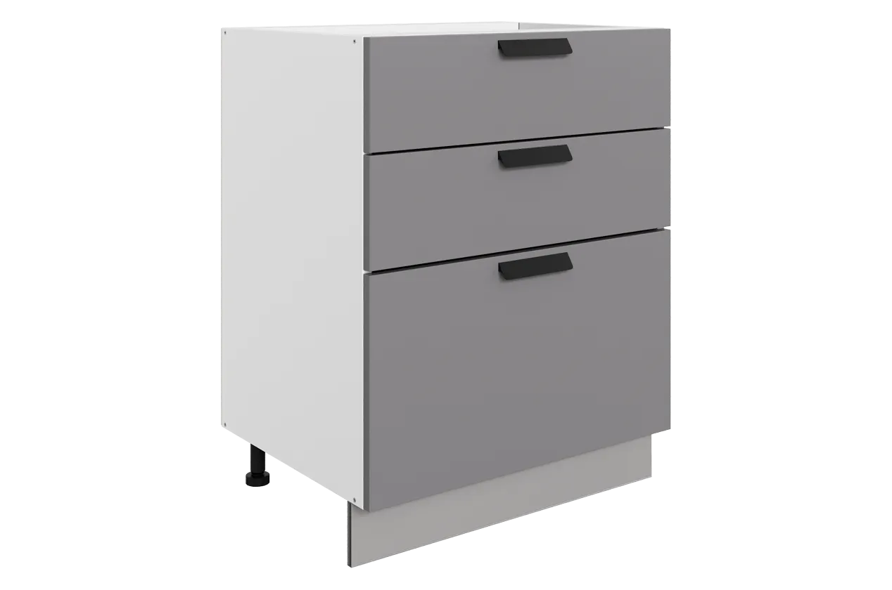 Джаз Шкаф рабочий L600 Старт (3 ящ.) (эмаль) (белый/серый)