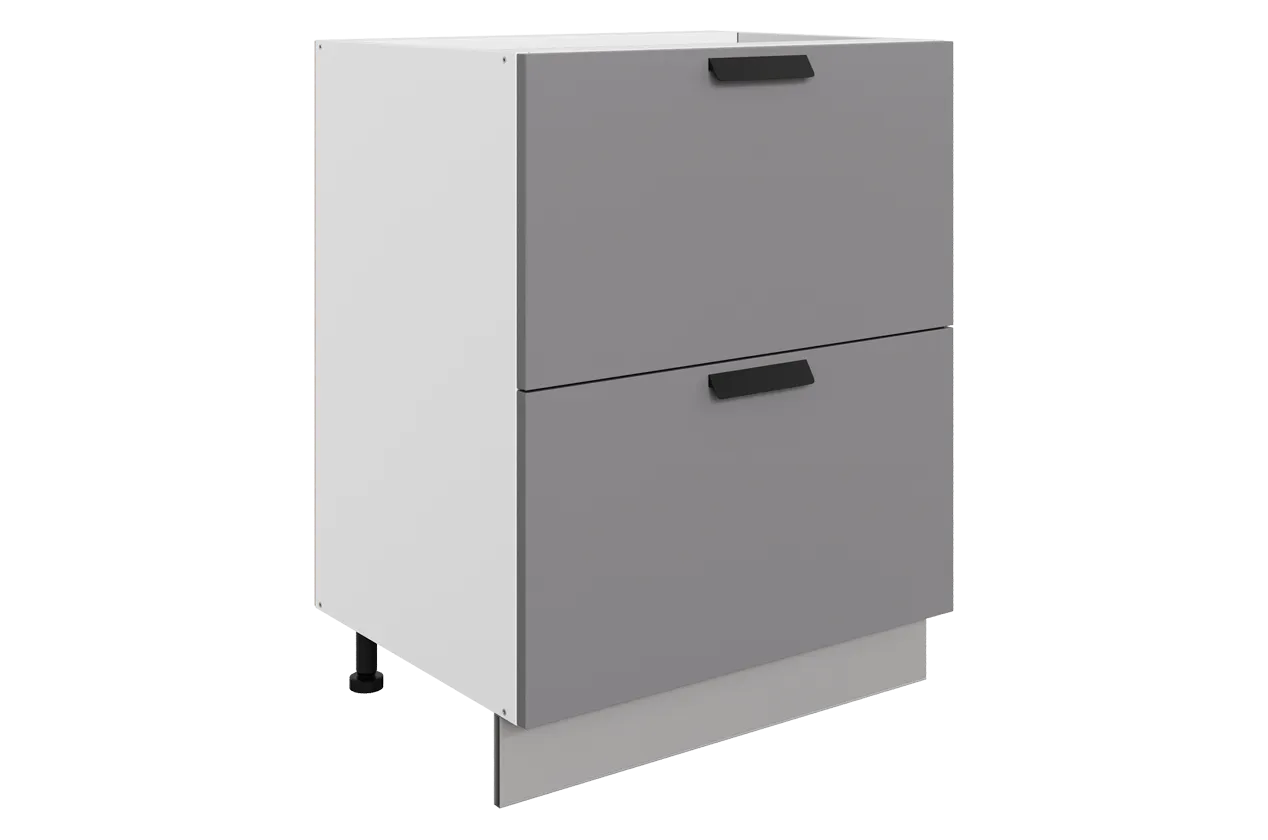 Джаз Шкаф рабочий L600 Старт (2 ящ.) (эмаль) (белый/серый)