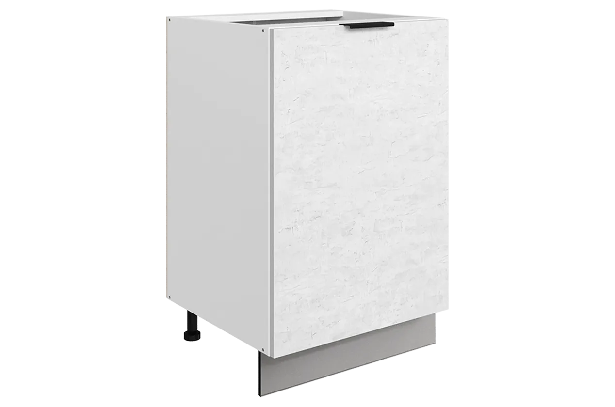 Стоун Шкаф рабочий L500 (1 дв. гл.) (белый/белая скала)