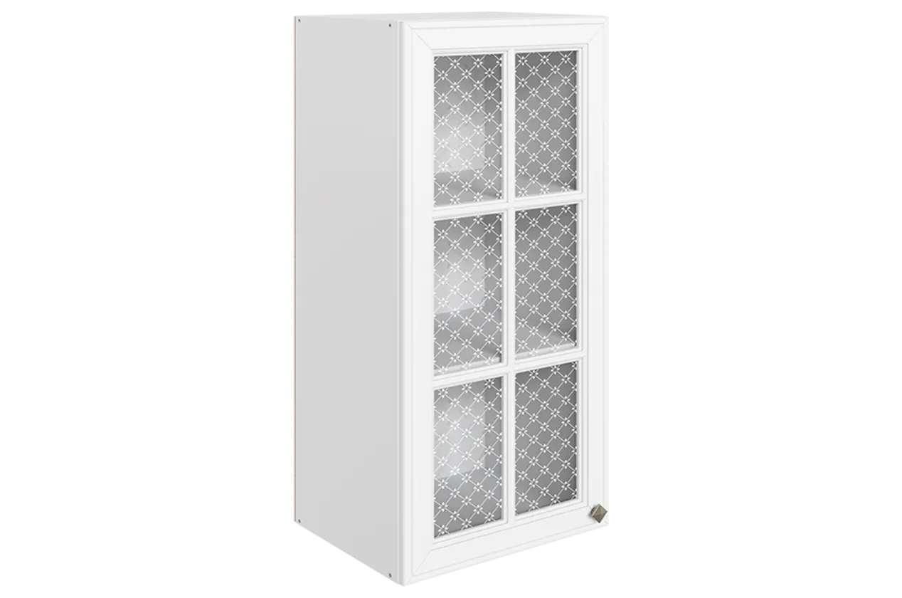 Мишель Шкаф навесной L400 Н900 (1 дв. реш.) (эмаль) (белый/белый)