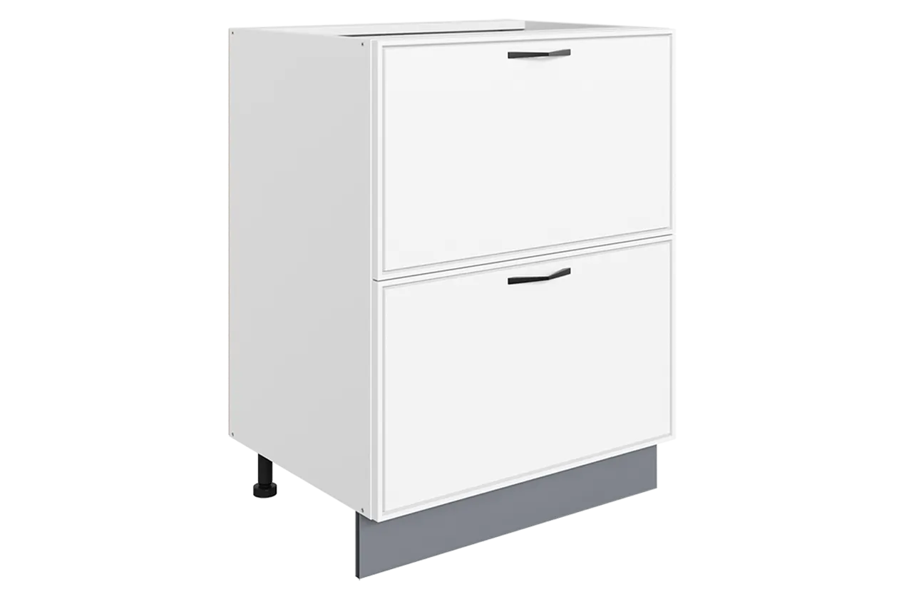 Монако Шкаф рабочий L600 Старт (2 ящ.) (белый/милк матовый)