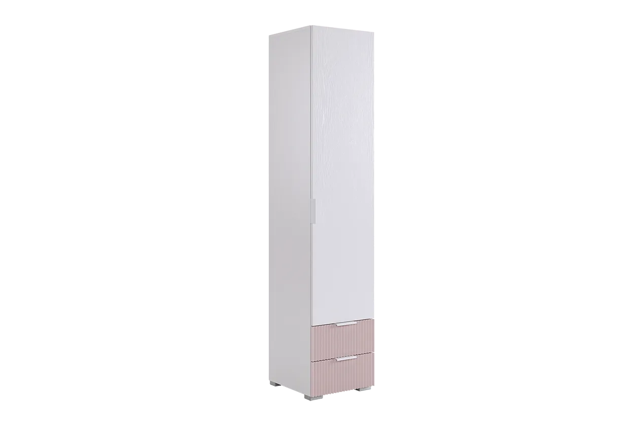 Зефир Шкаф однодверный 107.01 (белое дерево/пудра розовая (эмаль))