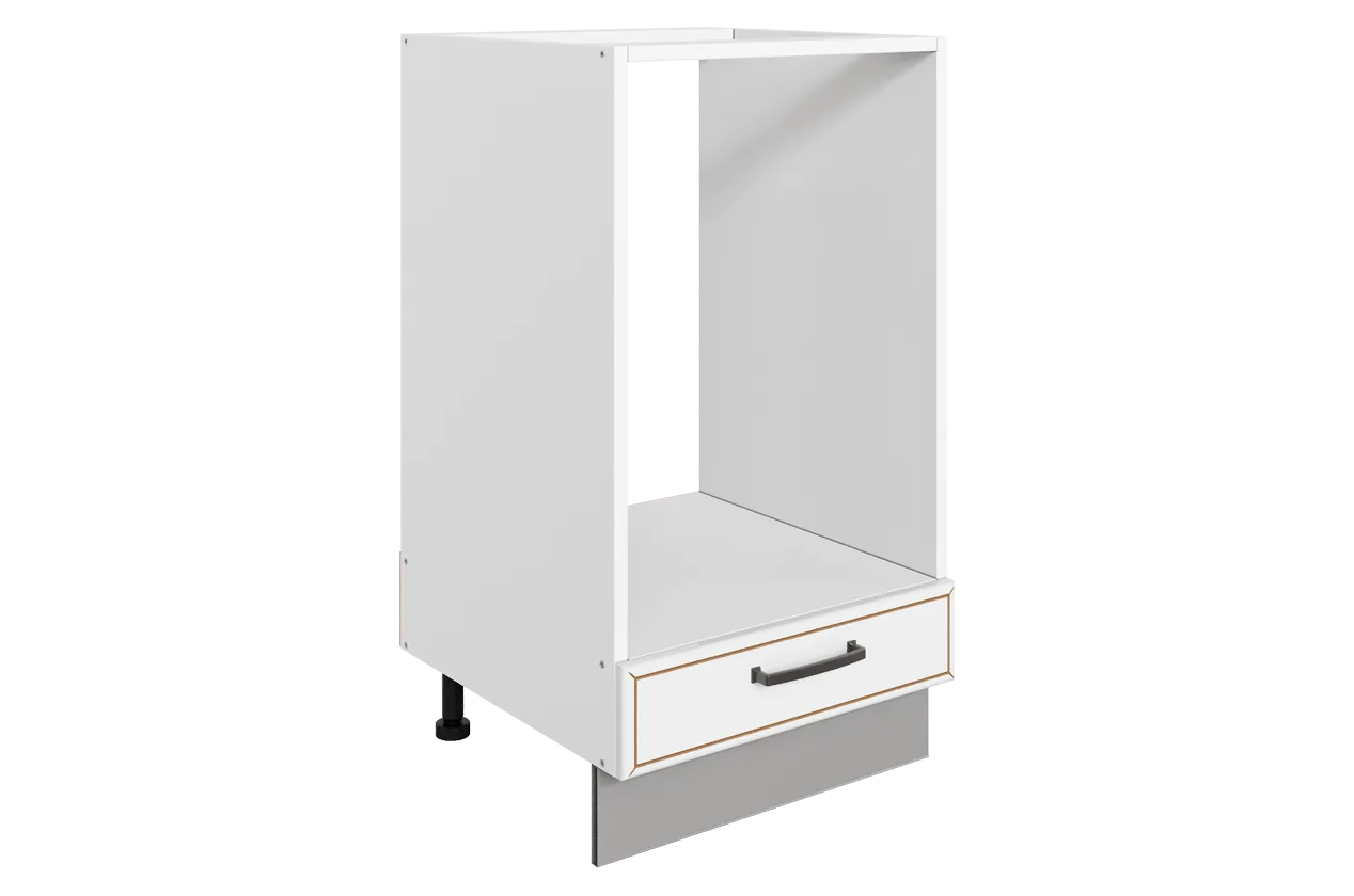 Атланта Шкаф рабочий под духовку L450 (1 ящ.) (эмаль) (белый/белый глянец патина золото)