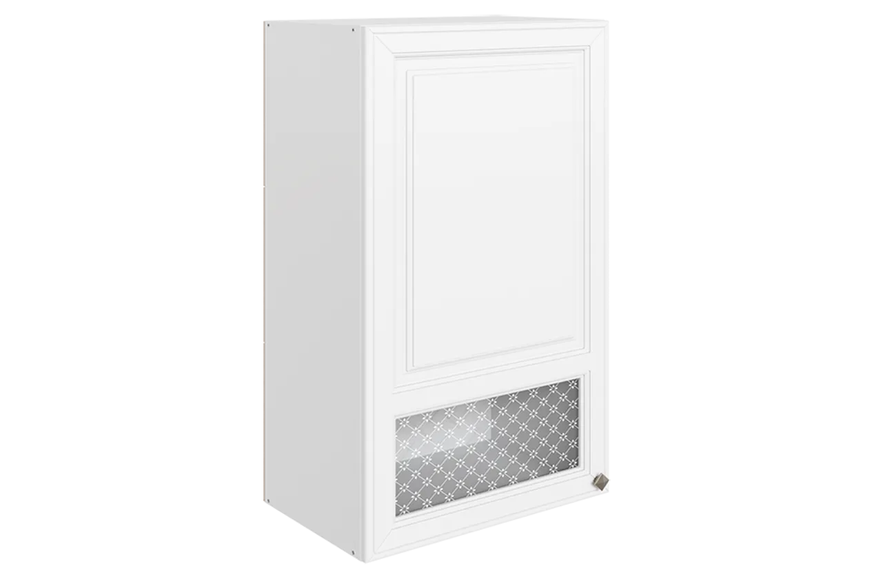 Мишель Шкаф навесной L500 Н900 (1 дв. окош.) (эмаль) (белый/белый)