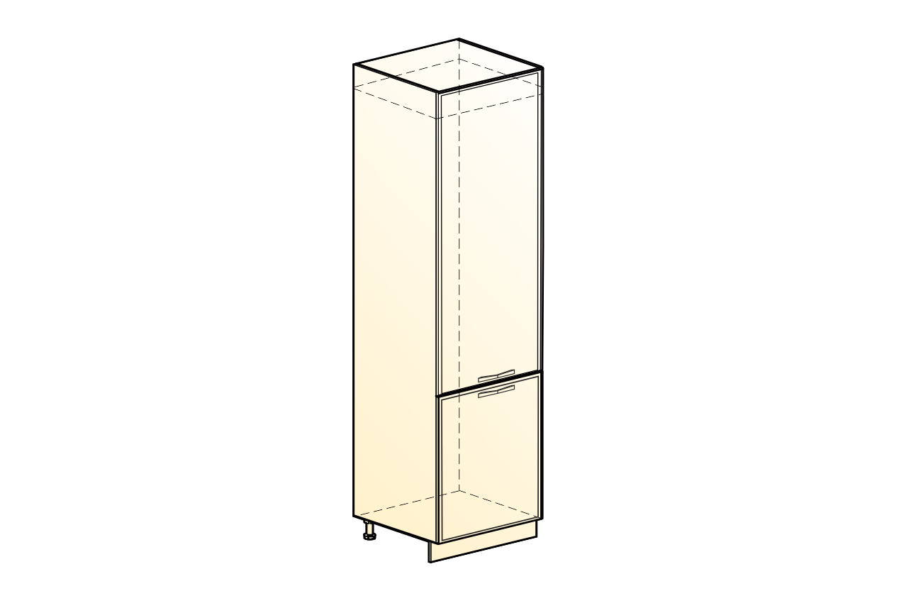 Бостон Шкаф-пенал L600 под холодильник (2 дв.гл.) (белый/белый)