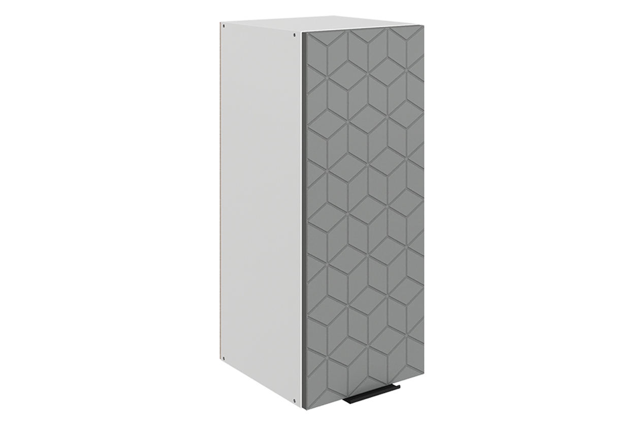 Стоун Шкаф навесной L300 Н720 (1 дв. гл.) с фрезеровкой (белый/оникс софттач)