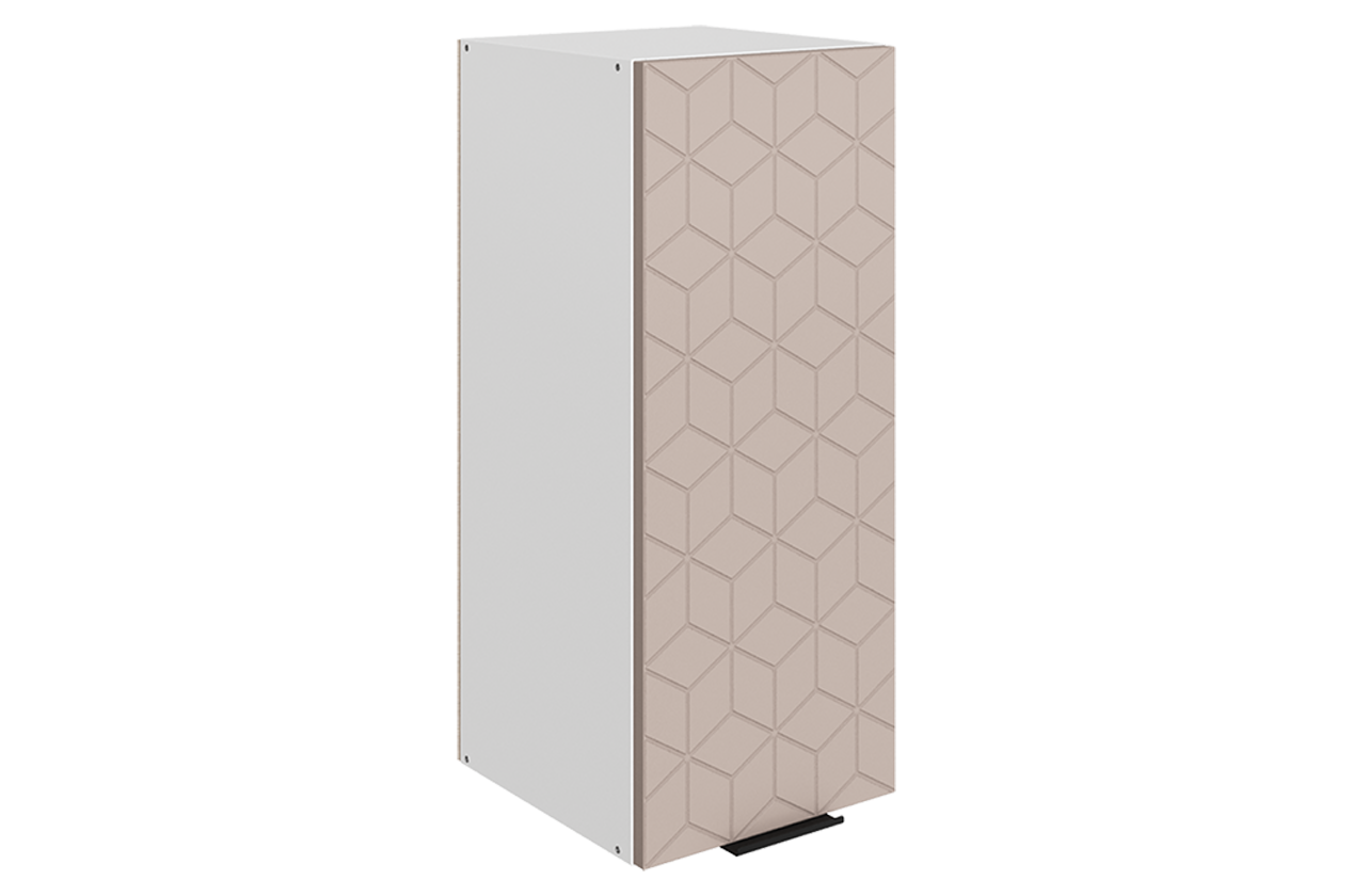 Стоун Шкаф навесной L300 Н720 (1 дв. гл.) с фрезеровкой (белый/грей софттач)
