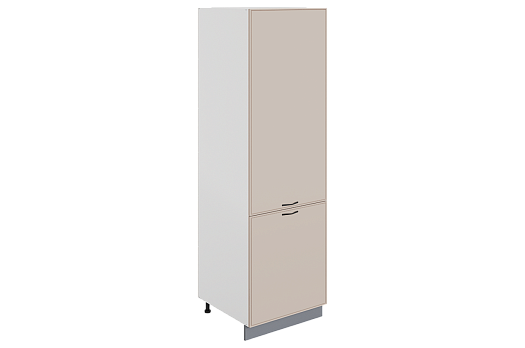 Монако Шкаф-пенал L600 под холодильник (2 дв. гл.) (белый/фрапучино матовый)